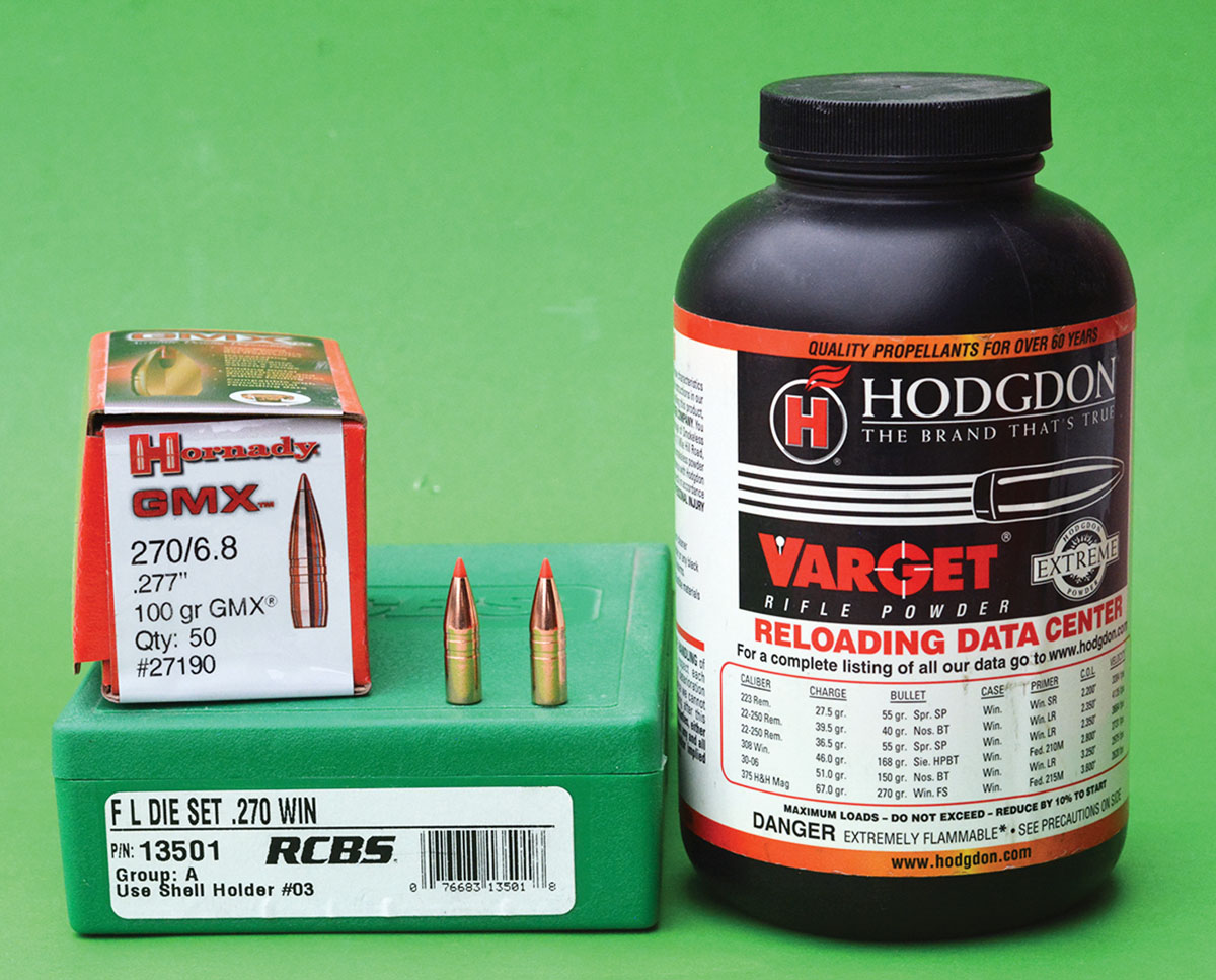 By experimenting with bullet seating depth, the Hornady 100-grain GMX bullet can offer good accuracy in the 270 Winchester.